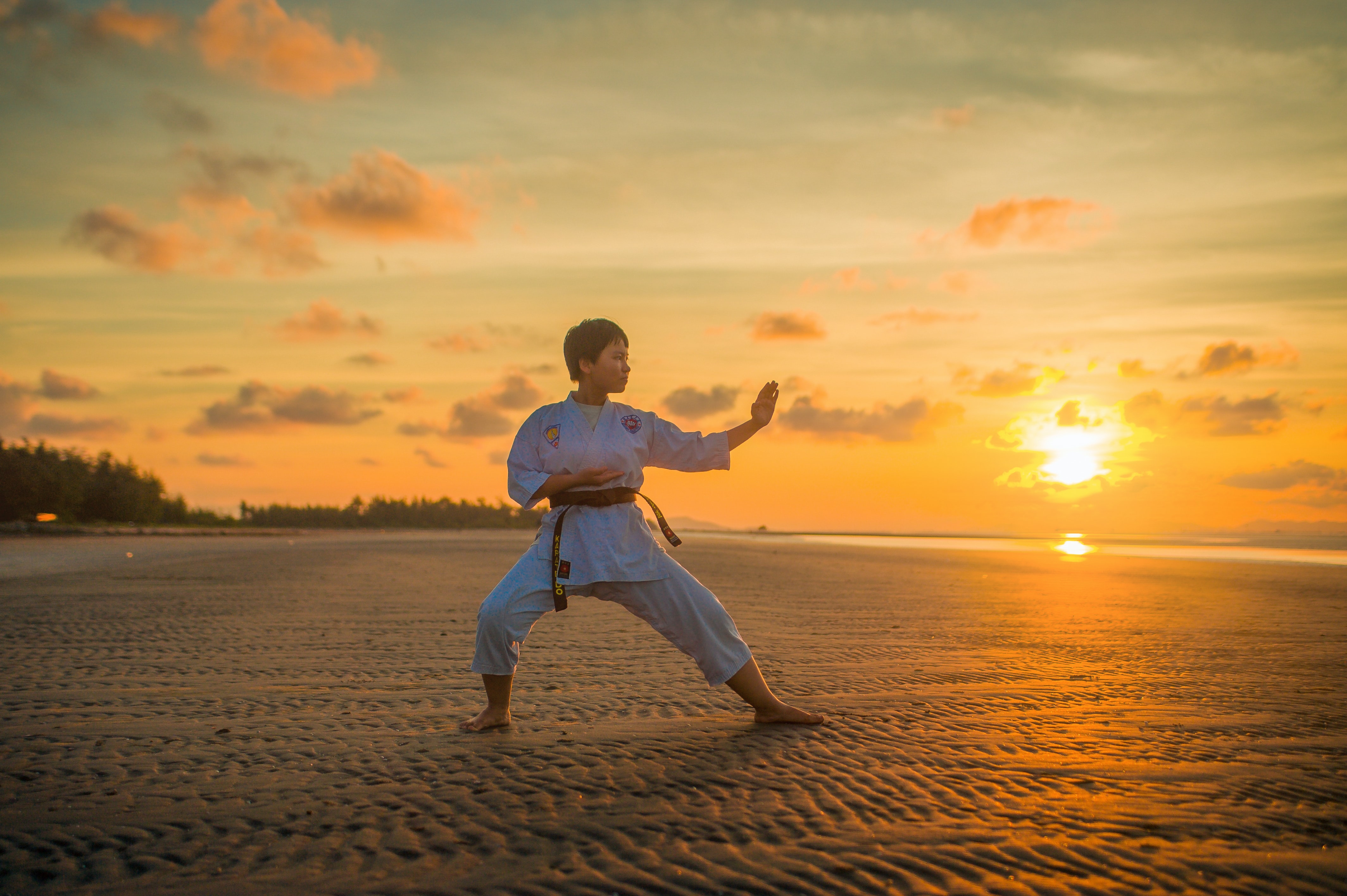 Martial arts on the beach